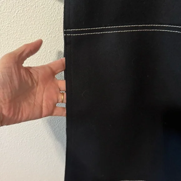 COS Topstitched Wool-Cashmere Dress Black Mini Short Sleeve Contemporary NWT-2 - Picture 6 of 13